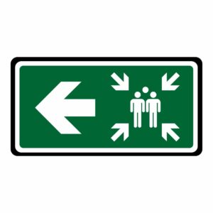 Verzamelplaats verwijzing borden VERKEERSBORD reflecterend ZWART