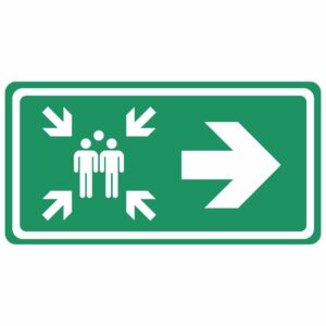 Verzamelplaats verwijzing borden VERKEERSBORD GROEN