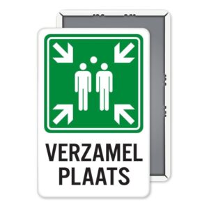 Verzamelplaats bord + tekst