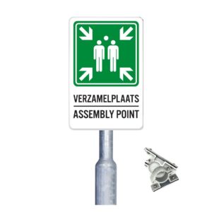 Verzamelplaats bord * complete set met paal + beugels